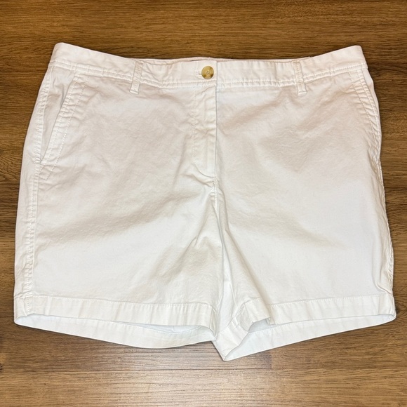 Talbots Relaxed Chino Short 6” White Stretch Women’s 12P - Picture 1 of 6